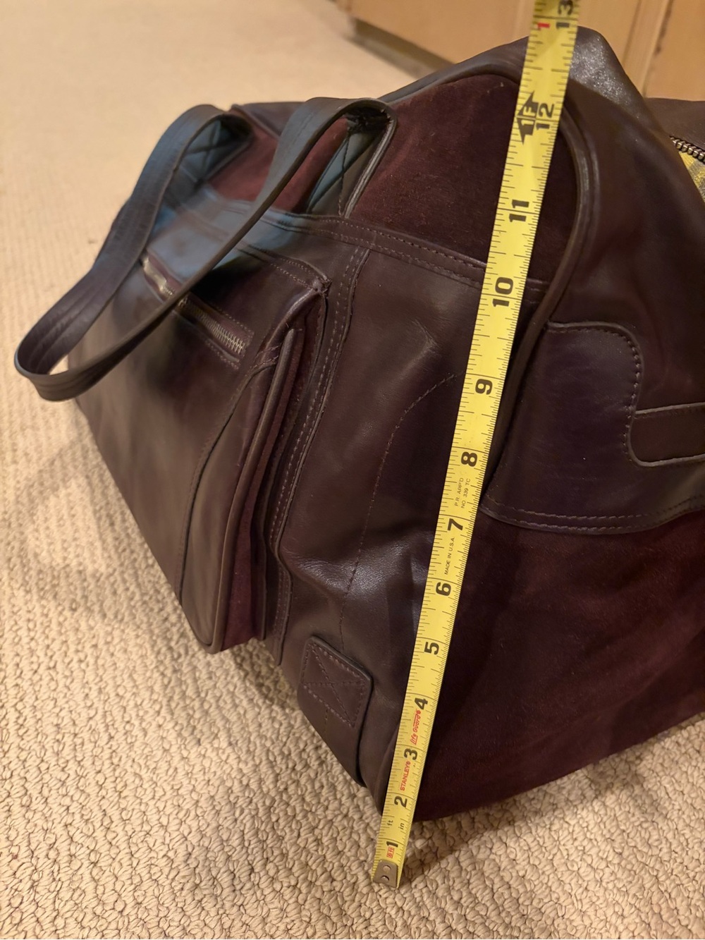 Fossil Brown Leather and Suede Weekender Bag - Picture 7 of 11